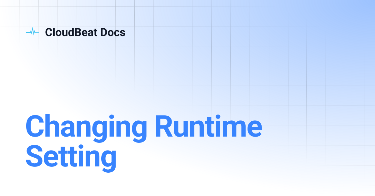 Changing Runtime Setting | CloudBeat Docs